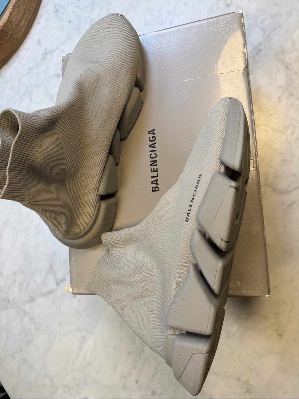 Balenciaga Men’s (size 12) Grey Speed Trainer Sock Sneakers